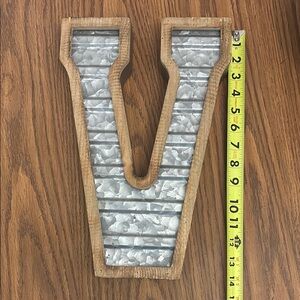 Hobby Lobby Rustic Metal and Wood Letter V Wall Decor